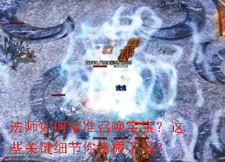 法师如何精准召唤宝宝?这些关键细节你掌握了吗? 法师如何精准召唤宝宝?这些关键细节你掌握了吗?