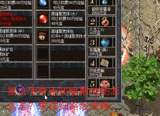 复古传奇未知暗殿地图怎么走?求详细路线攻略。 复古传奇未知暗殿地图怎么走?求详细路线攻略。