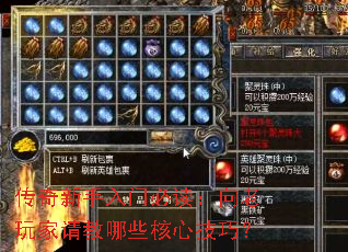 传奇新手入门必读:向老玩家请教哪些核心技巧? 传奇新手入门必读:向老玩家请教哪些核心技巧?