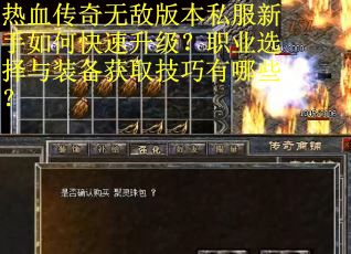 热血传奇无敌版本私服新手如何快速升级？职业选择与装备获取技巧有哪些？