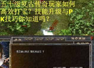 五十级复古传奇玩家如何高效打宝？技能升级与PK技巧你知道吗？