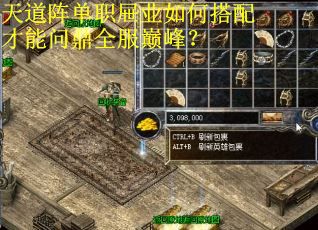 天道阵单职屉业如何搭配才能问鼎全服巅峰？
